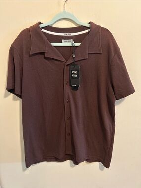 Men's Short Sleeve Polo in Deep Brown